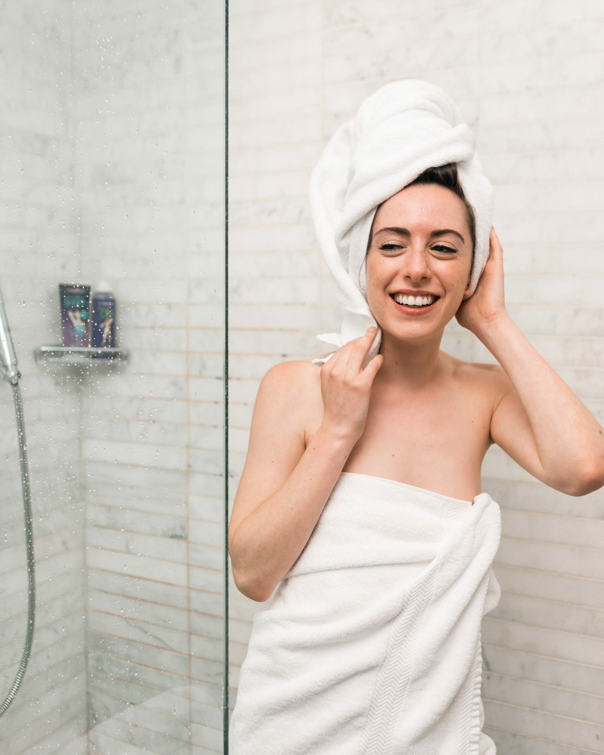 Woman taking shower